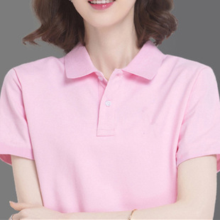 Summer Solid Color College Style Sports Polo Shirt Work Clothes New Style Female Student Class Clothes Shirt Collar Short Sleeve T-shirt for Women