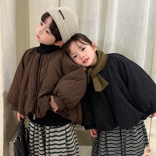 Jiaye Children's 2024 Loose Thickened Cotton-padded Coat Winter Men's and Women's Baby Bubble Sleeve Cotton Coat Warm Noodles