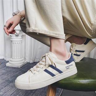 Spring and Summer Casual Men's Shoes Trendy Shoes 2025 New Canvas Shoes Boys Low-top Sports All-match Board Shoes White Shoes for Men