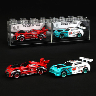 Mini alloy car toy inertia pull-back sports car racing model children Boy acrylic building block set