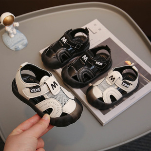 Baby Baby Fashion Sandals 2024 Summer New Joker Shoes Children Non-slip Soft Sole Western Style Beach Shoes