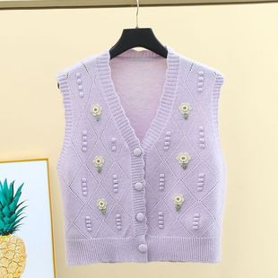 French Style Lazy Style Western Style Age-reducing Long-sleeved Shirt Women's Spring Wear High-end Knitted Vest Top Two-piece Set