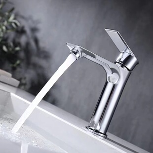 Copper core faucet hot and cold wash basin household bathroom wash basin wash basin full Copper Basin single hole faucet