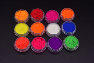 Nail art 12 color fluorescent powder Net red eye shadow powder dipping powder diy slime material eye makeup powder cross border