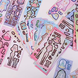 New Princess Dress-up Sticker Girls Children Beautiful Cute Cartoon Scene Decoration Educational Toys