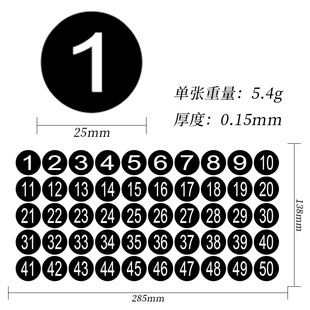 in stock Color Round Digital Sticker Waterproof Code Number Label Clothes Size Label Sticker Wholesale