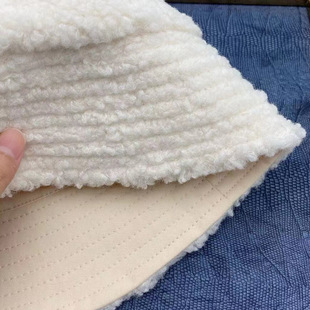 Lamb fleece fisherman hat women's fashionable western style warm bucket hat double-sided fisherman hat winter Japanese women's basin hat