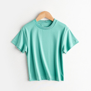 Summer New Arrival 100% mercerized cotton Children's T-shirt Fashion All-match Unisex Children's Wear Solid Color Half-sleeve Top
