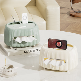 Cream Style Advanced Sense Paper Box Living Room Multifunctional Paper Box Plastic Storage Box High Color Value Tissue Box Household