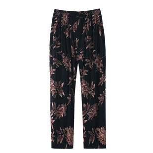 Summer Wear Middle-aged and Elderly Women's Pants Thin Flower Pants for the Elderly Mother Ice Silk Pants High Waist Cropped Pants Straight Leg Pants