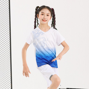 [FeelTime factory store] quick-drying short-sleeved men's and women's table tennis training competition adult children badminton clothes