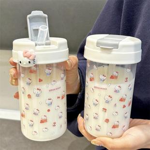 Hellokitty большой емкости соломки чашки для девочек милый мультфильм студенческий пластиковый стаканчик устойчивые к падению и высокой температуре чашки