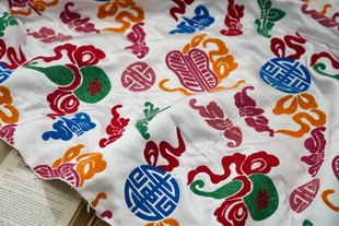 Guofeng Classical Colorful Eight Treasure Gourd Chenille Jacquard Fabric Autumn and Winter Cheongsam Vest Cotton Coat Clothing Fabric