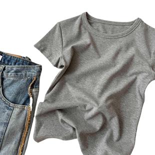 Dopamine's Spring Super Wear Basic Slim-fit Short-sleeved Simple Casual All-match T-shirt