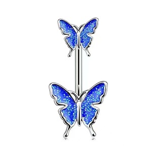 Cross-border Piercing Jewelry Butterfly Moon Eye Belly Button Ring Rubber Ball Belly Button Nail Zircon Pendant Planet Umbilical Ornament