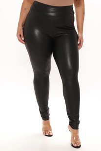 AliExpress wish Explosive Imitation Leather Pleated Ankle-length Pants High Elastic Slimming Yoga Pants Sports Running Pants
