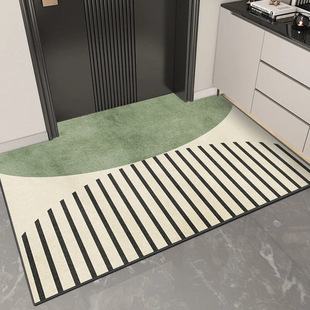 Entry Door Mat Light Luxury Easy Absorbent Good for Doorway Mat Household Crystal Velvet Floor Mat Dirt-Resistant Wear-Resistant Anti-Slip Mat