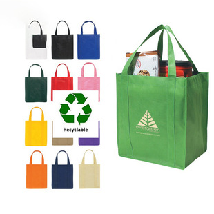 in stock blank Amazon non-woven tote bag tote sewn reinforced supermarket shopping bag
