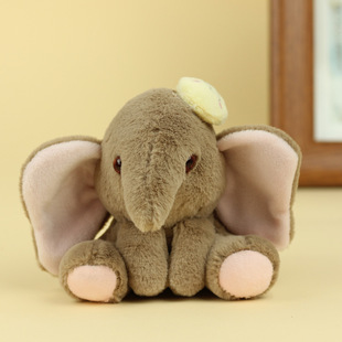 Cute adorable elephant pendant key chain plush toy baby elephant doll bag hanging ornaments doll grabbing machine doll wholesale