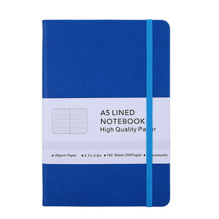 Amazon best selling soft leather hardcover hard surface elastic strap A5 notebook foreign trade notepad printable company logo