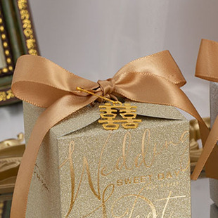 Candy Box Tie Bow Ribbon Three Strands 2CM Polyester with Champagne Wine Red Candy Box Accessories