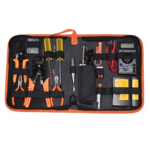POSO 15-in-1 network repair tool combination suit electroprobe wire measuring instrument electric chrome iron mesh pliers
