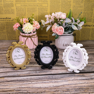 European-style Multicolor Oval Retro Baroque Photo Frame Wedding Gift Party Decorations Resin Photo Frame