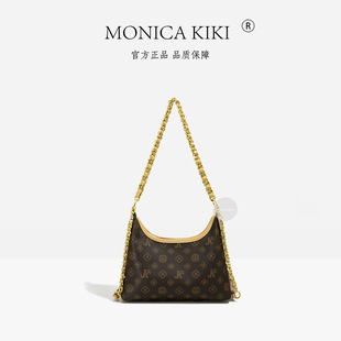 Monica Qiqi Women's Bag Light Luxury Bag Women's Crossbody Bag New Handbag Shoulder Printed Bucket Bag Crescent Bag