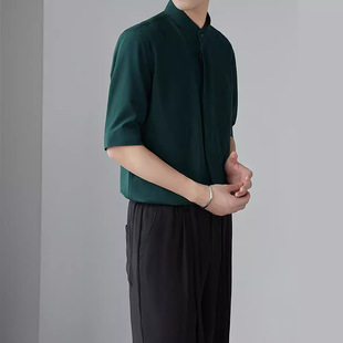 New Chinese Style Collar Long Sleeve Shirt Men's Summer New Niche Shirt High-grade Ice Silk Draped Middle Sleeve Shirt
