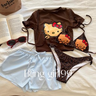 Новый | Kitty Cat Spice Girl Сексуальный купальник с леопардовым принтом