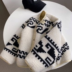 South Korea children's clothing girls' lamb wool coat 2023 autumn and winter Korean style children's western style double-sided wear thickened fur coat