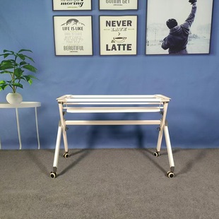 Folding Table Rack Mobile Iron Flip Office Table Foot Bench Steel Frame Metal Laminar Splicing Conference Training Table Rack