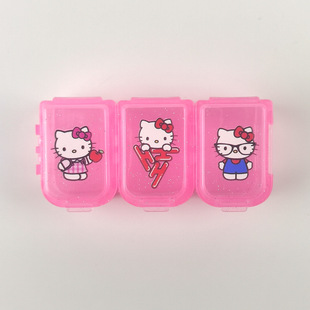 Sanrio Kitty коробка для таблеток Мини мультфильм портативный 7 дней раздельный комбинированный кулон Милые украшения для хранения конфет PP