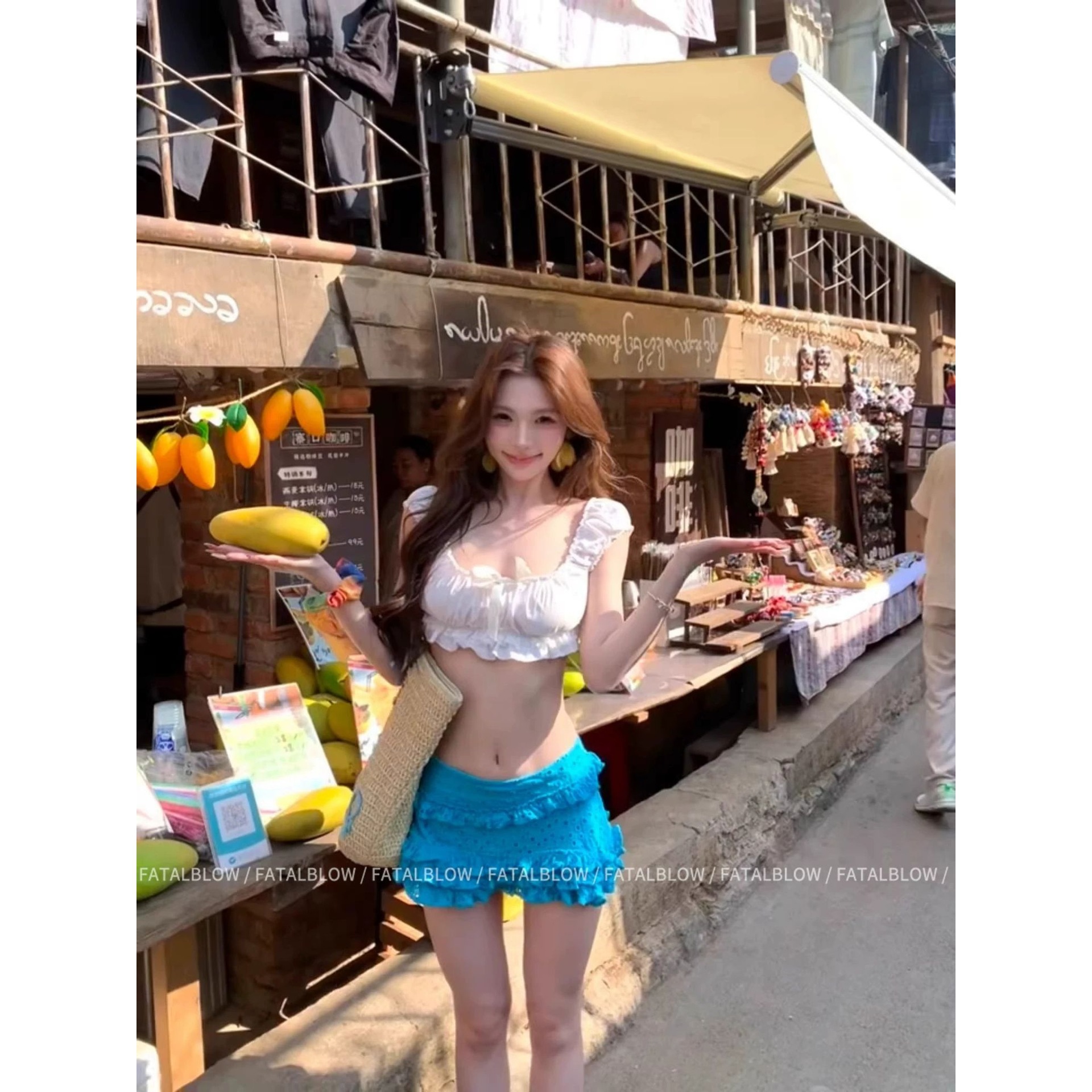Sexy Hot Girl Outfit for Women, Perfect for Summer Island Vacations, Stunning Two-Piece Skirt-Style Bikini Swimsuit for Hot Springs