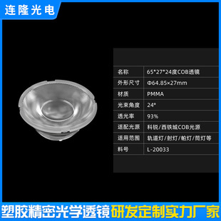 Indoor Track Light Lens PC/PMMA Plastic LED Lamp Stage Spotlight Light Lens COB Lens