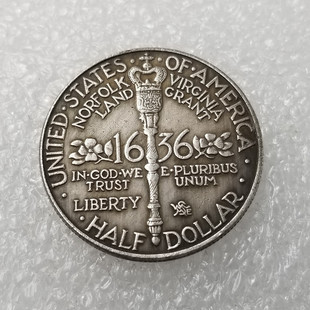 Antique Handicraft 1936, Commemorative Coin Half Silver Dollar Silver Round Straight Hair Collection #52