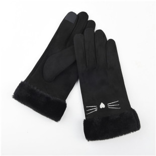 Gloves Women's Winter Korean Style fleece-lined Thickened Warm High Elastic Student Cold-proof Windproof Touch Screen Riding Driving Gloves