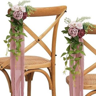 Nordic outdoor wedding decoration chair back flower decoration leaning bouquet Mori small fresh artificial fake flowers factory wholesale