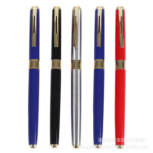 Wholesale heavy feel black business office metal sign pen gel pen logo company gift ball pen
