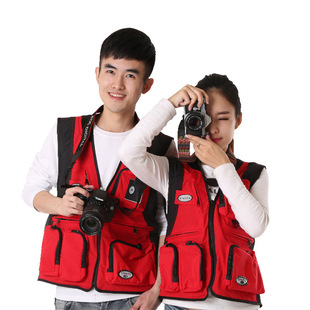 Photography vest custom multi-pocket fishing clothes overalls mesh vest printed custom ogo outdoor tooling vest