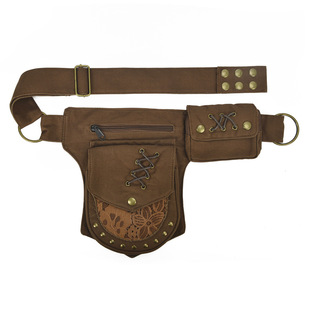 Foreign trade for new men's and women's waist bag retro rivet storage bag multi-functional messenger bag outdoor sports mobile phone bag