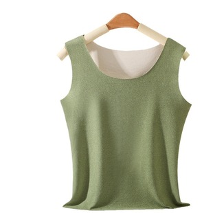 2023 new seamless velvet thermal vest women's inner base sleeveless top autumn and winter fleece-lined Vest Women's
