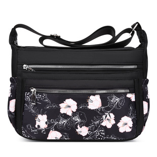 New Middle-aged Women's Bag Korean Style Fashion Oxford Cloth Shoulder Crossbody Bag Simple Mother Bag Large Capacity Printed Bag