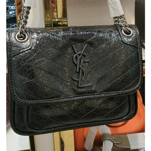 Yang Shulin Bag Women's 2024 New Leather Oil Wax Cowhide Chain Niki Hobo Bag Shoulder Crossbody Messenger Bag