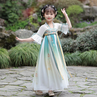 Детский древний костюм для девочек Hanfu, летний костюм суперфеи для начальной школы, костюм в китайском стиле Тан, детский костюм в древнем стиле, платье Ru