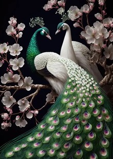 Beautiful and gorgeous peacock animal poster factory wholesale to print canvas painting core cross-border e-commerce Shopee