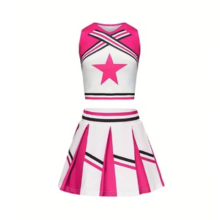 Children's Cheerleading Performance Costume Women's Short-sleeved suit Games Cheerleading Aerobics Costume Dance Performance Costume