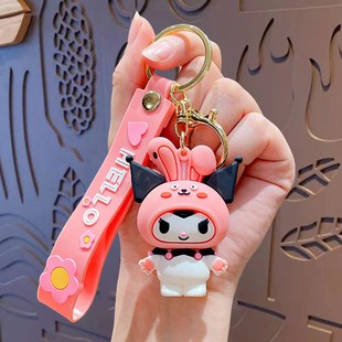Cartoon epoxy doll keychain pendant female creative couple car schoolbag key chain ornaments small gift wholesale