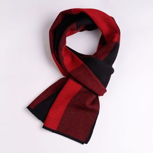 Merino Wool Knitted Scarf Men's Scarf Korean Style Plaid Scarf Casual British Plaid Business Accessories