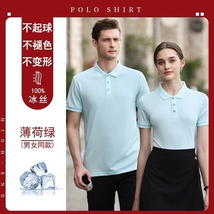 Polo Shirt Custom Logo Lapel Short-Sleeved T-Shirt Work Clothes Embroidered Advertising Shirt Corporate Culture Group Clothing Printing